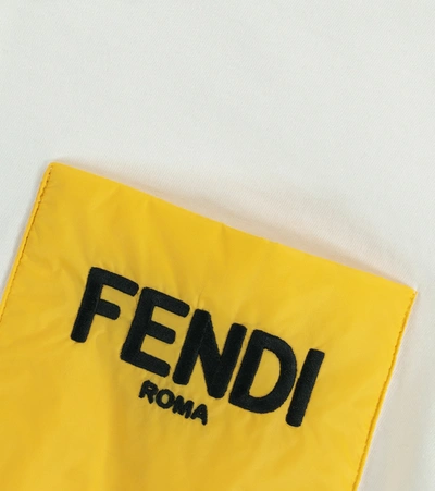 Shop Fendi Logo Cotton Polo Shirt In White