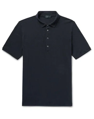 Shop Zanone Polo Shirt In Dark Blue