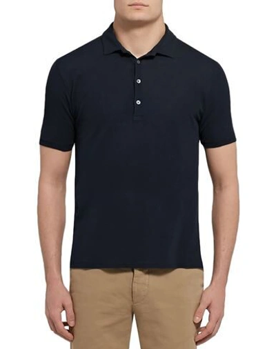 Shop Zanone Polo Shirt In Dark Blue