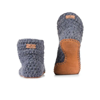 Kingdom Of Wow Grey Handmade Bamboo Wool Slippers In Charcoal Gray For Men & Women In Grey