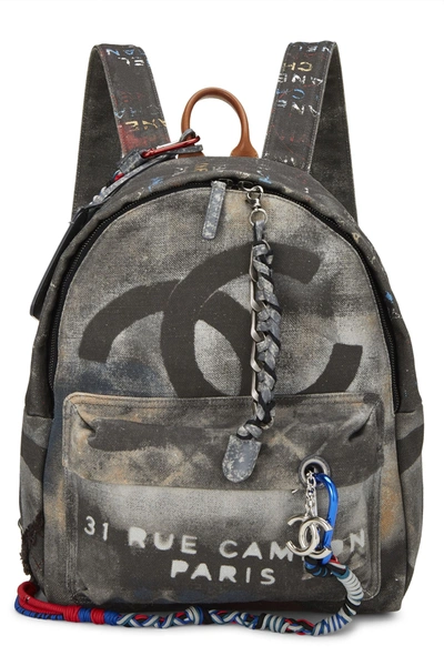 CHANEL CHANEL CC Rucksack Backpack canvas Gray Used unisex Coco