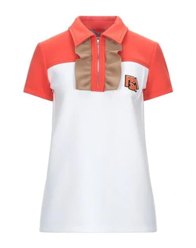 Shop Prada Polo Shirt In Orange