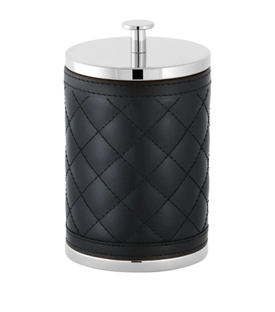 Shop Riviere Large Quilted Round Box In Black