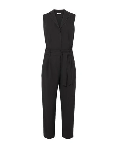 Shop Brunello Cucinelli Woman Jumpsuit Black Size L Virgin Wool, Polyamide, Elastane, Brass