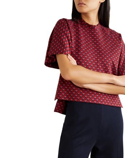 Shop Rosetta Getty Woman T-shirt Brick Red Size S Viscose, Nylon, Elastic Fibres
