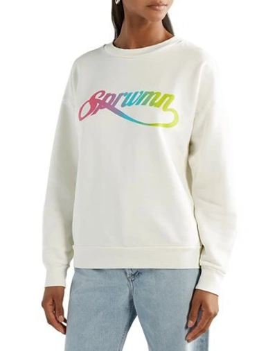 Shop Sprwmn Woman Sweatshirt White Size S Cotton