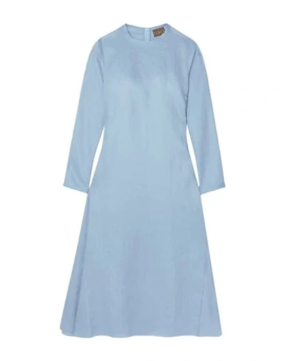 Shop Albus Lumen Woman Maxi Dress Pastel Blue Size 4 Linen
