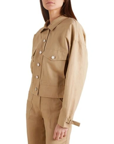 Shop The Range Woman Jacket Sand Size M Linen, Cotton In Beige