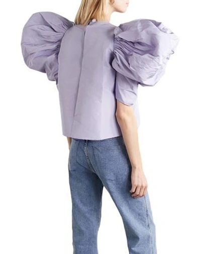 Shop Nackiyé Woman Top Lilac Size 4 Polyester, Silk In Purple