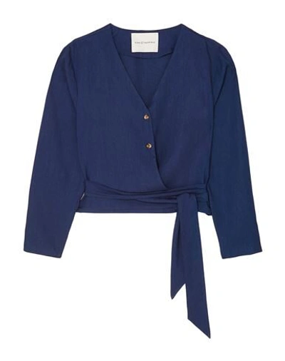 Shop King & Tuckfield Woman Shirt Blue Size L Tencel