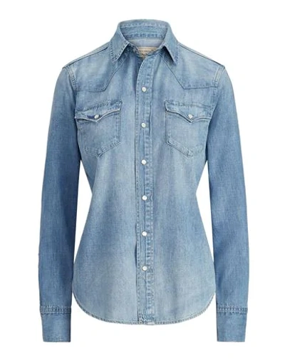 Polo Ralph Lauren Denim Western Shirt In Light Blue | ModeSens
