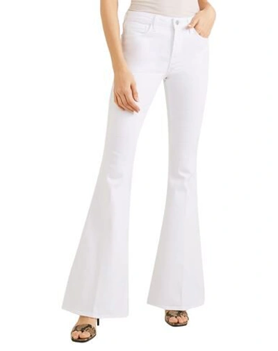 Shop L Agence L'agence Woman Jeans White Size 30 Cotton, Polyurethane