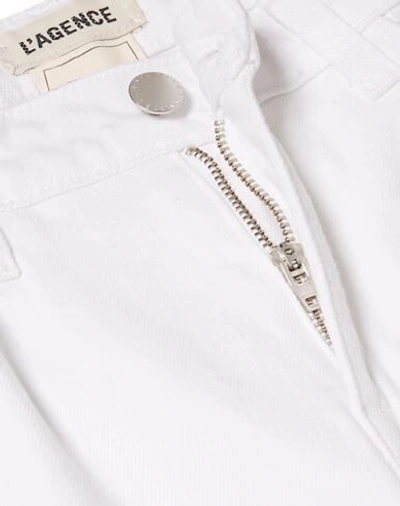 Shop L Agence L'agence Woman Jeans White Size 30 Cotton, Polyurethane