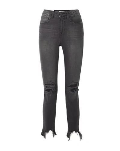 Shop L Agence L'agence Woman Jeans Black Size 30 Cotton, Polyester, Elastane