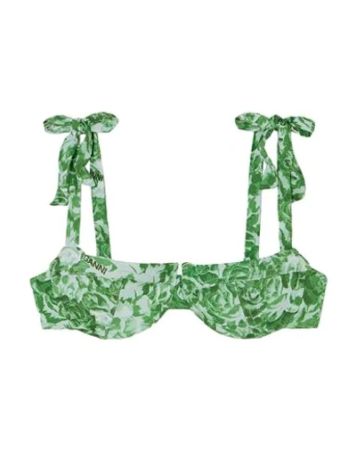 Shop Ganni Bikini Tops In Green