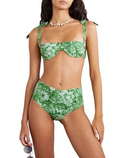 Shop Ganni Bikini Tops In Green