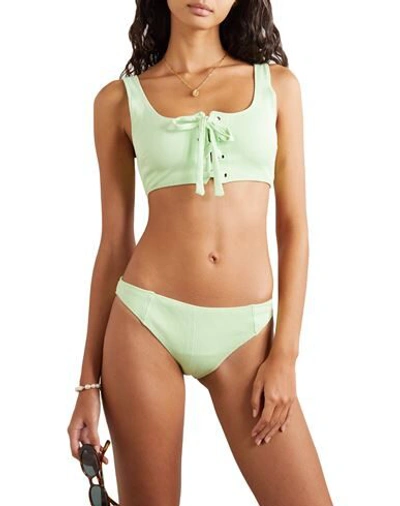 Shop Ganni Bikini Bottoms In Light Green