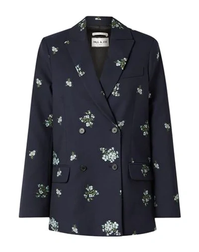 Shop Paul & Joe Suit Jackets In Dark Blue
