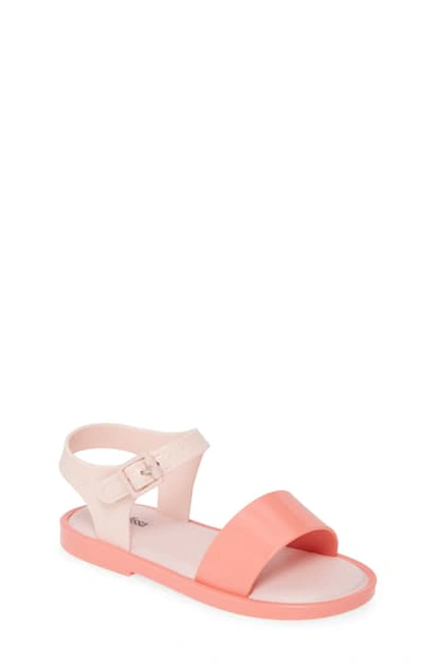 Shop Mini Melissa Mar Glitter Jelly Sandal In Pink Blush