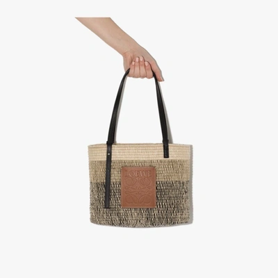 Shop Loewe Brown Basket Raffia Tote Bag In Neutrals