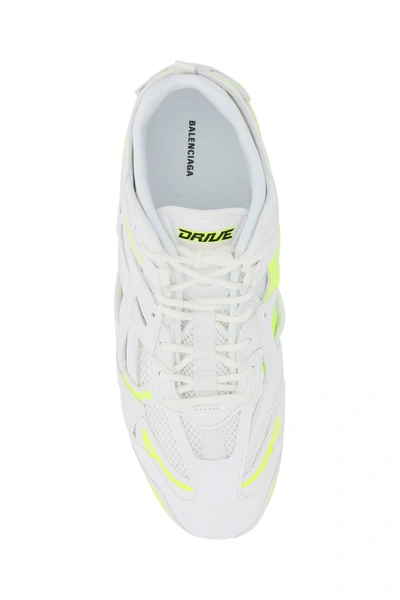 Shop Balenciaga Drive Sneakers In White Fluo Yellow