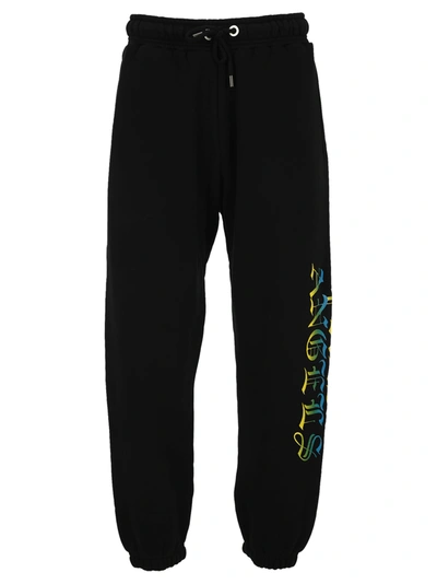 Shop Palm Angels Gothic Logo Track Pants In Black