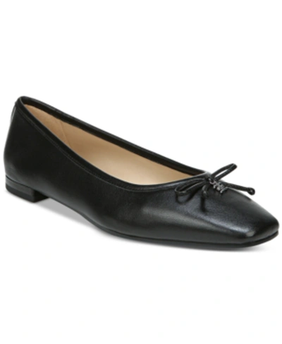 Shop Sam Edelman Jillie Square-toe Bow Flats Women's Shoes In Black