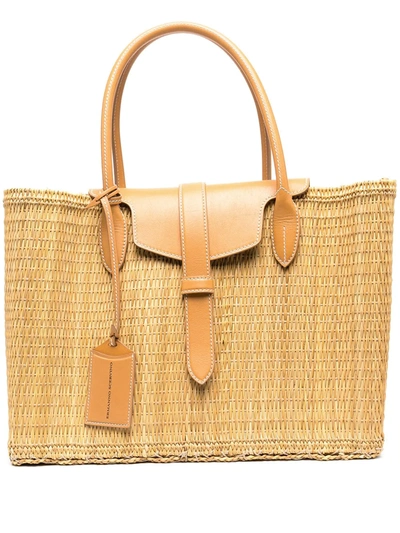 Shop Ermanno Scervino Woven Tote Bag In Neutrals