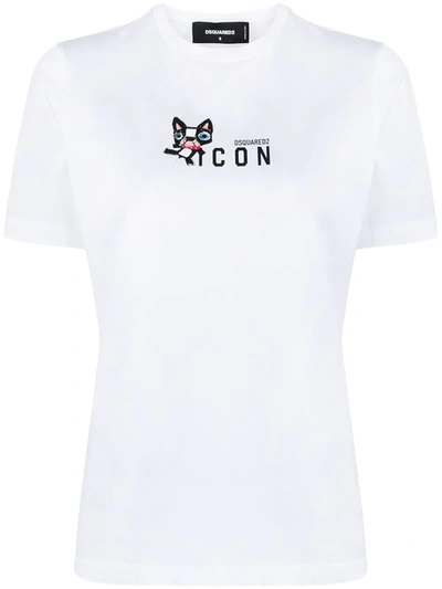 Shop Dsquared2 Icon Dog T-shirt In White