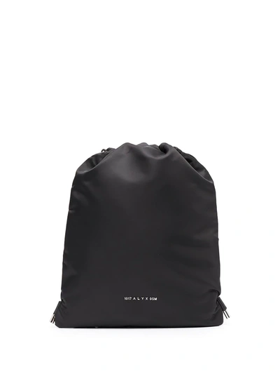 Shop Alyx Logo-lettering Drawstring Backpack In Black