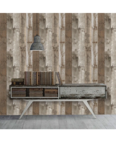 Shop Tempaper Wood Peel And Stick Wallpaper In Weathered