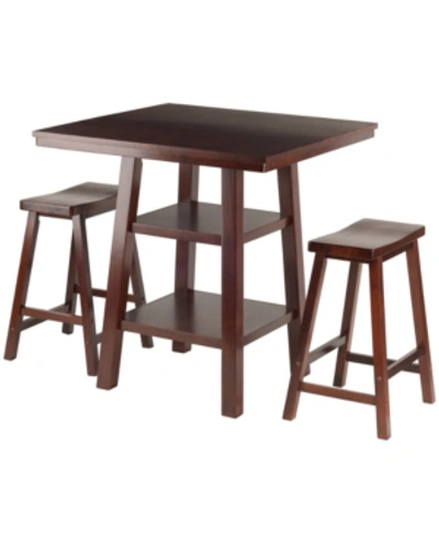 Shop Winsome Orlando 3-piece High Table Set In Brown