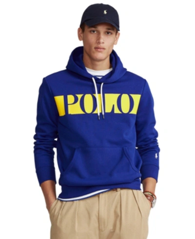 Shop Polo Ralph Lauren Men's Double-knit Graphic Hoodie In Heritage Royal