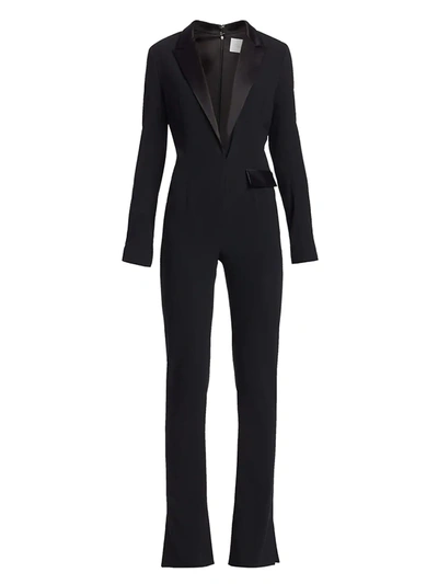 Shop Galvan Women's Berlin Deep V-neck Tuxedo Jumpsuit In Black