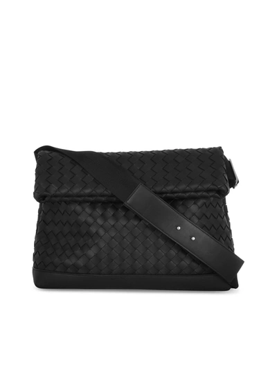 Shop Bottega Veneta Large Intrecciato Messenger Bag In Black
