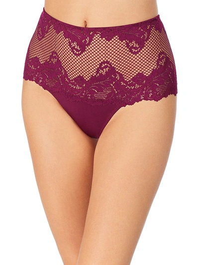 Shop Le Mystere Women's Lace Allure High-waist Panty In Rouge