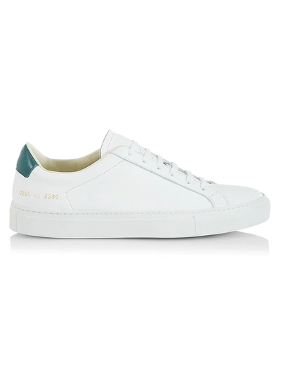 Shop Common Projects Retro Leather Low-top Sneakers In White Green