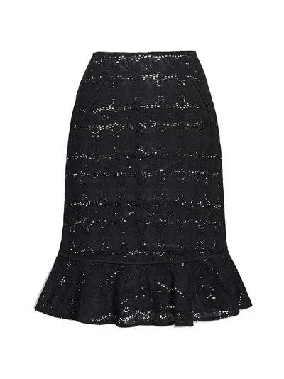 Shop Anna Mason Ingrid Eyelet Mermaid Skirt In Black Broderie Anglaise