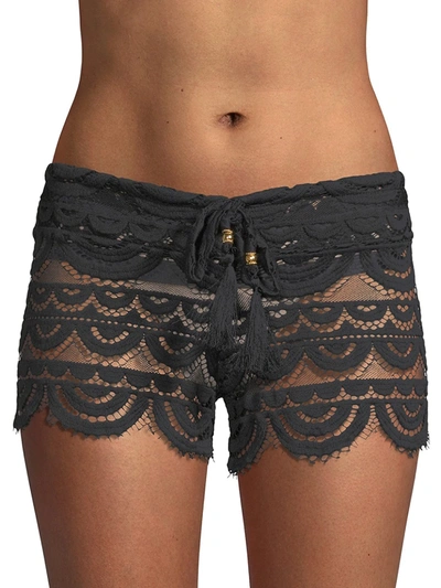 Shop Pq Women's Diva Lexi Lace Shorts In Black