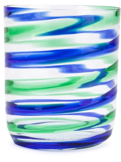 Shop Carlo Moretti Striped Drinking Glass In Blue