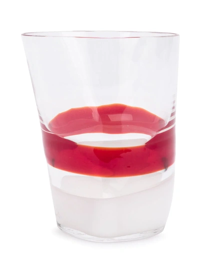 Carlo Moretti Striped Glass In Red
