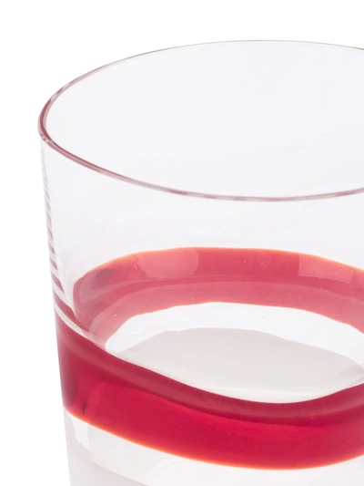 Carlo Moretti Striped Glass In Red