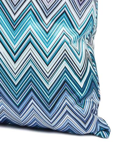 Shop Missoni Jarris Zig-zag Cushion In Blue