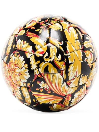 Shop Versace Barocco Print Soccer Ball In Black
