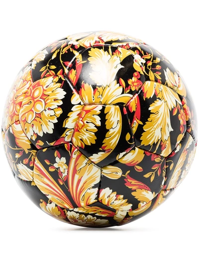 Shop Versace Barocco Print Soccer Ball In Black