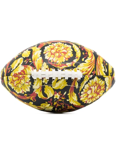 Shop Versace Barocco Print Rugby Ball In Black