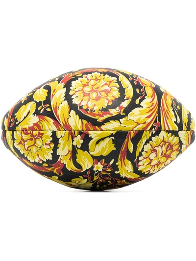 Shop Versace Barocco Print Rugby Ball In Black