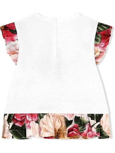 Shop Dolce & Gabbana Floral-print T-shirt In White