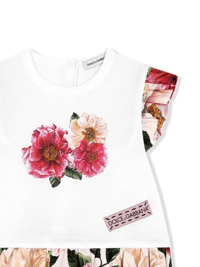 Shop Dolce & Gabbana Floral-print T-shirt In White