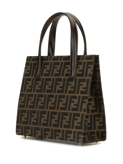 Pre-owned Fendi Zucca-print Tote Bag In Brown